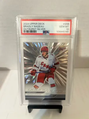 2024-25 Upper Deck Bradley Nadeau Silver Outburst 🔥PSA 10 Low Pop🔥 front