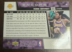 1998-99 Upper Deck Encore - Game Dated Kobe Bryant #39 back