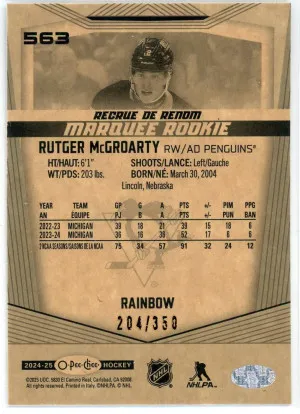 2024-25 O-Pee-Chee #563 Rutger McGroarty Rookie Rainbow 204/350 back