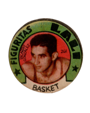1952 Figuritas Lali #261 Ricardo Gonzalez Basketball Disc Card (Argentina) front