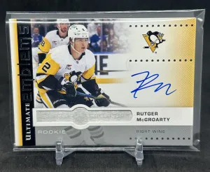 Rutger McGroarty 2024-25 Upper Deck Ultimate Collection Emblems Rookie Auto front
