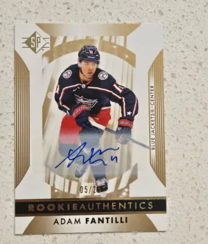 23-24 Upper Deck SP Rookie Authentics Adam Fantilli Auto /25 RC front