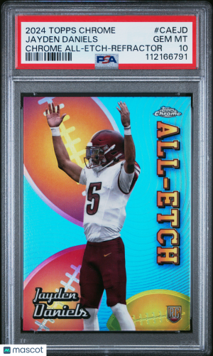 2024 TOPPS CHROME JAYDEN DANIELS CHROME ALL-ETCH REFRACTOR RC front