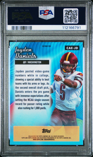 2024 TOPPS CHROME JAYDEN DANIELS CHROME ALL-ETCH REFRACTOR RC back