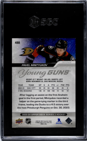 2023-24 Upper Deck Pavel Mintyukov SGC 10 back
