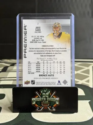 Juuse Saros Premier Bronze Auto back