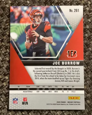 Joe Burrow Mosaic Rookie back