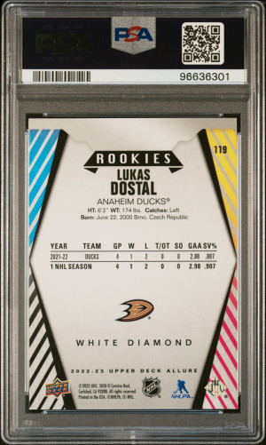 2022 Upper Deck Allure Lukas Dostal White Diamond back