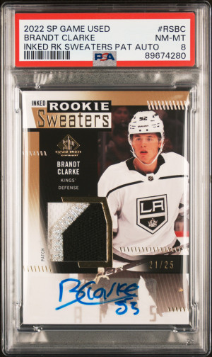 2022 Sp Game Used Inked Rookie Sweaters Patch Autographs Brandt Clarke front