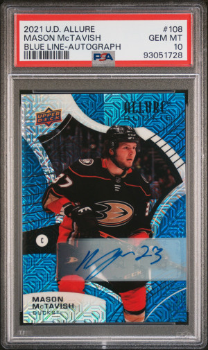 2021 Upper Deck Allure Mason Mctavish Blue Line-Autograph front