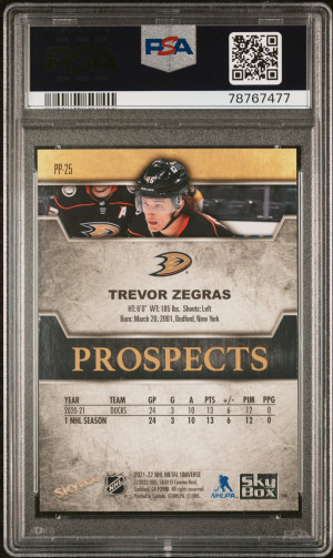 2021 Skybox Metal Universe Skybox Premium Prospects Trevor Zegras Skybox Prem.pros-Str.rbs. back