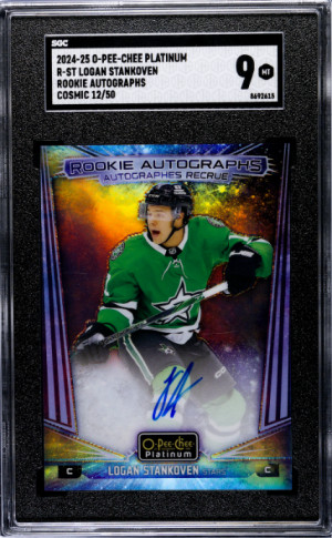 2024-25 O-Pee-Chee Platinum Logan Stankoven SGC 9 front