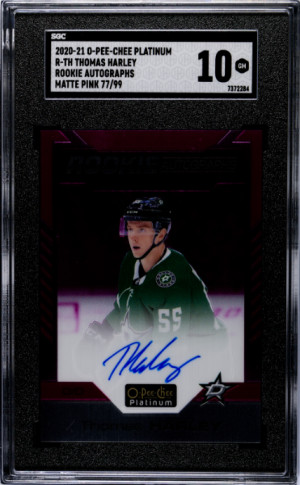 2020-21 O-Pee-Chee Platinum Thomas Harley SGC 10 front