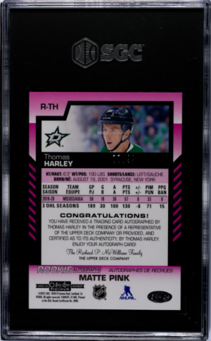2020-21 O-Pee-Chee Platinum Thomas Harley SGC 10 back
