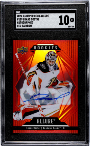 2022-23 Upper Deck Allure Lukas Dostal SGC 10 front