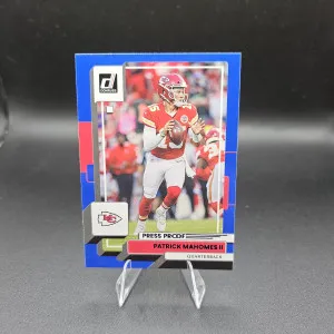 2022 Panini Donruss Patrick Mahomes Blue Press Proof back