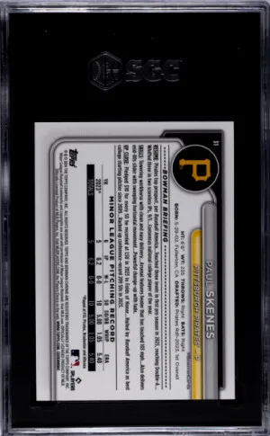 2024 Bowman Chrome Paul Skenes SGC 10 back
