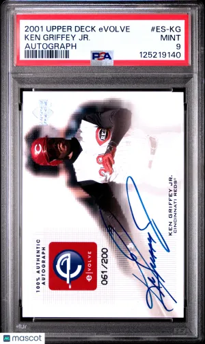 2001 Upper Deck Evolve Ken Griffey JR. #ES-KG Autograph 061/200 PSA 9 POP 5 front