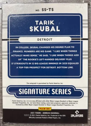 2021 Donruss Signature Series Tarik Skubal Auto RC back