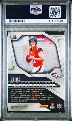 2024 Panini Prizm Bo Nix Lazer Prizm back
