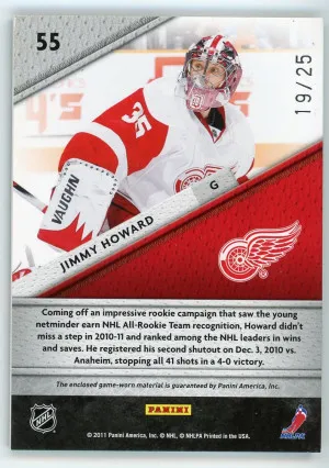 2011-12 Certified #55 Jimmy Howard Fabric of the Game National Die Cut Jersey 19/25 back