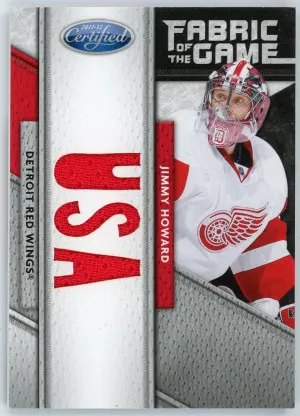 2011-12 Certified #55 Jimmy Howard Fabric of the Game National Die Cut Jersey 19/25 front