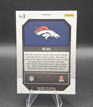 2024 Panini Prizm - Emergent Bo Nix #3 Green Prizm (RC) back