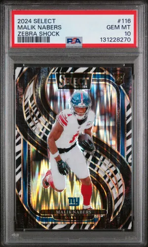 2024 Panini Select Malik Nabers Zebra Shock front