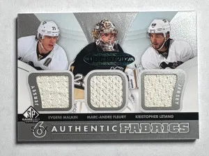 2012-13 SP Game Used Authentic Fabrics Fleury Backstrom Letang Malkin Ovechkin front
