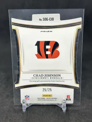 Chad Johnson 2023 Panini Select Tie Dye Prizm Diecut Auto 25/25 #SOG-CJO Bengals back