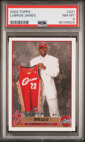 2003 Topps Lebron James PSA 8 front