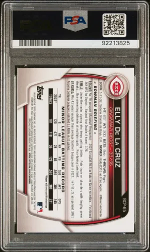 2023 Bowman Chrome Prospects Elly De La Cruz Chrome Prospects PSA 10 back