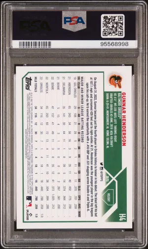 2023 Topps Holiday Gunnar Henderson SSP PSA 10 back