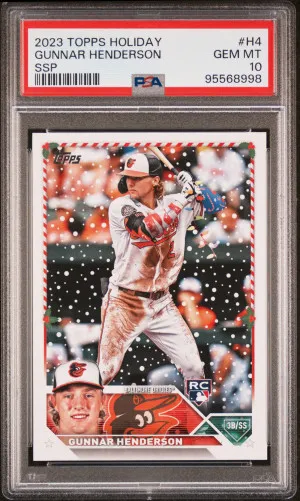 2023 Topps Holiday Gunnar Henderson SSP PSA 10 front
