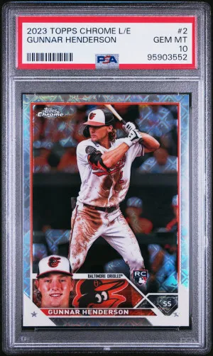 2023 Topps Chrome Logofractor Edition Gunnar Henderson PSA 10 front