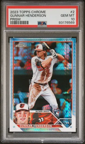 2023 Topps Chrome Gunnar Henderson Prism Refractor PSA 10 front