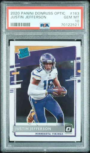 2020 Panini Donruss Optic Justin Jefferson PSA 10 front