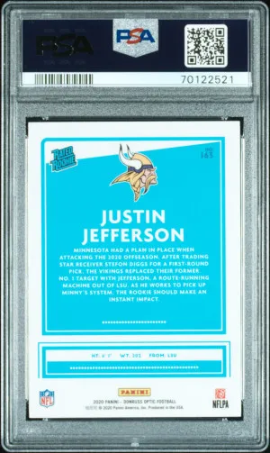 2020 Panini Donruss Optic Justin Jefferson PSA 10 back