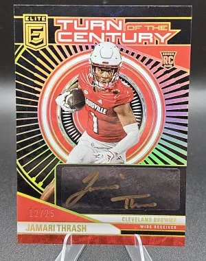 2024 Donruss Elite Turn Of The Century Auto Jamari Thrash RC Black And Gold /25 front