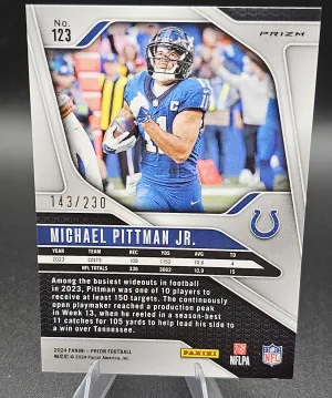 2024 Panini Prizm Michael Pittman Jr Blue Wave Prizm/230 back