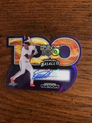 Samuel Basallo Autograph 2025 Leaf Baseball Nation  7/8 (079) front
