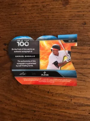 Samuel Basallo Autograph 2025 Leaf Baseball Nation  7/8 (079) back