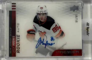 Jack Hughes Premier Rookie Auto /99 front