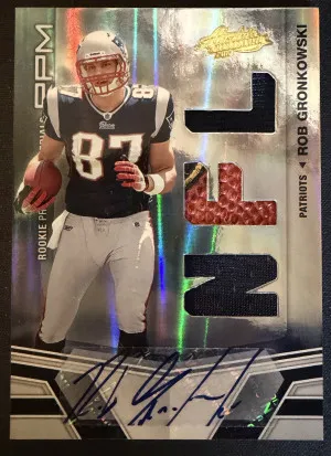 2010 Absolute Rookie Premier Materials Rob Gronkowski Auto Relics #285/299 front