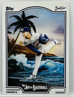 2025 TOPPS X BOB ROSS THE JOY OF BASEBALL LA Dodgers Yoshinobu Yamamoto #11 front