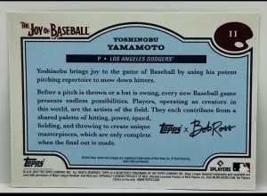 2025 TOPPS X BOB ROSS THE JOY OF BASEBALL LA Dodgers Yoshinobu Yamamoto #11 back