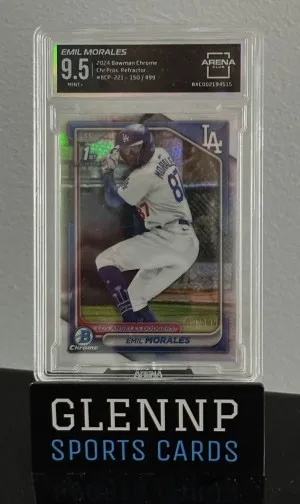 2024 Bowman Chrome Chrome Prospects Refractor 150/499 Emil Morales front
