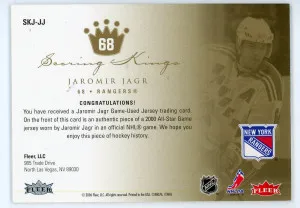 2005-06 Ultra Scoring Kings Jaromir Jagr Jersey #SKJ-JJ back