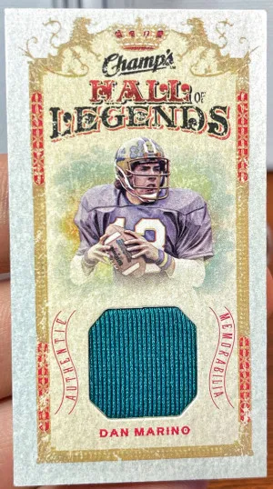 2009-10 Upper Deck Champ's DAN MARINO Hall Of Legends Jersey Patch Mini #HL-DM front