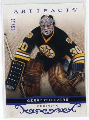 2021-22 Artifacts #150 Gerry Cheevers Indigo 5/10 front